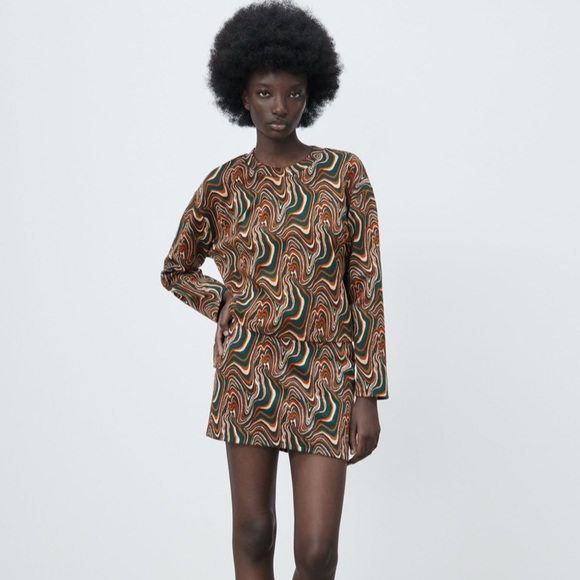 Zara Other - ZARA jacquard top with matching mini skirt size medium